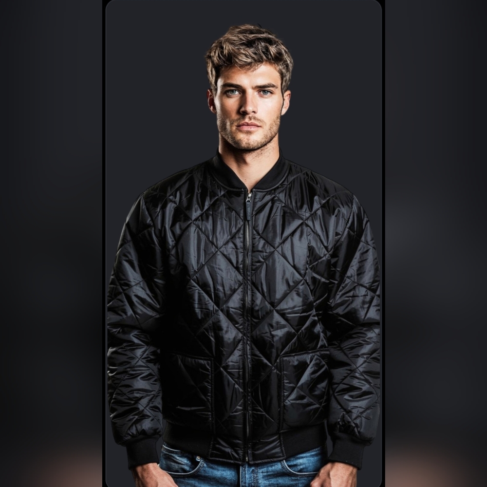 Fox Men's Quilted Black Bomber Jacket